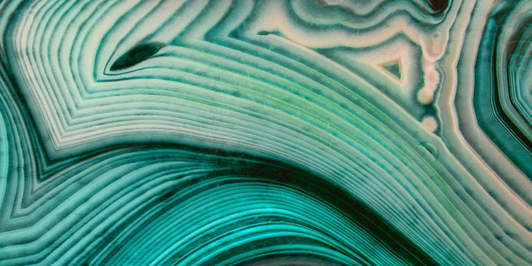 Closeup of a emerald green geode.