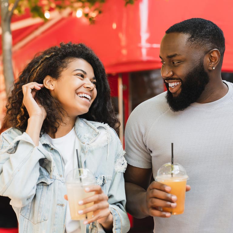 Couple laughing