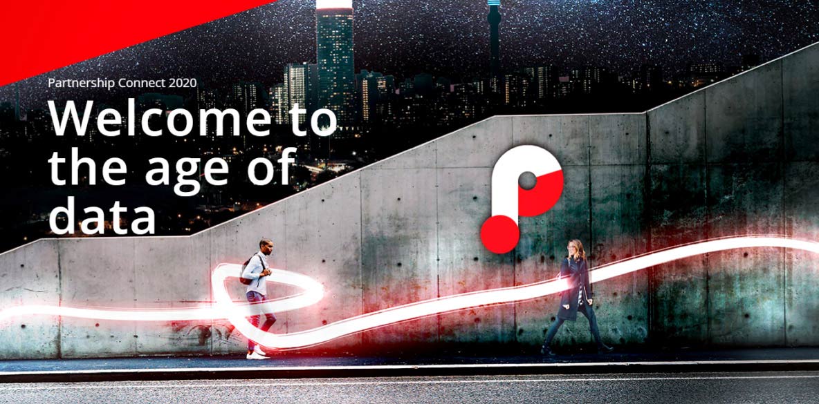 Event banner for Mometum Corporate's Partnership Connect 2020, with the theme written on it: Welcome to the digital age.
