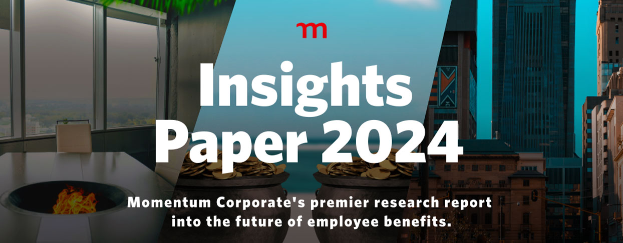 Banner for Momentum Corporate’s 2024 insights paper that looks into the future of employee benefits.