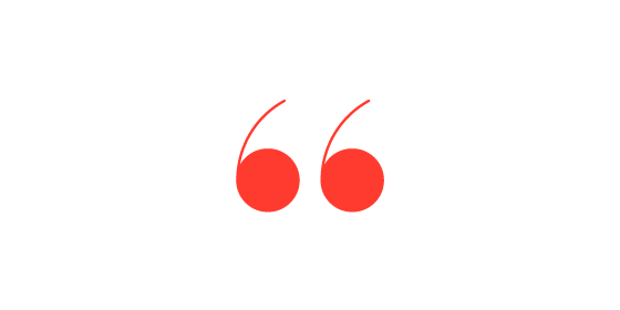 Two red inverted commas indicating the start of a quotation of what people are saying about medical aid from Momentum Medical Scheme.